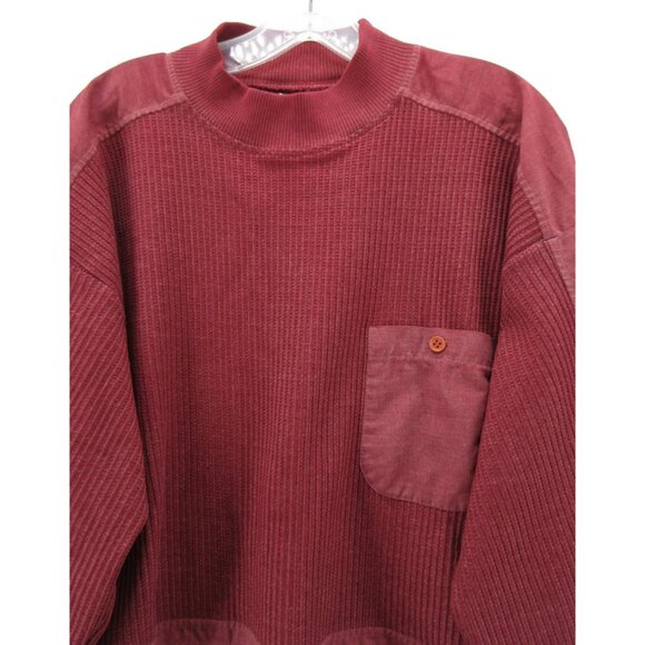 VINTAGE Huk A Poo Sweater Medium Pullover Ribbed Knit 80s Retro Pocket - Picture 2 of 10